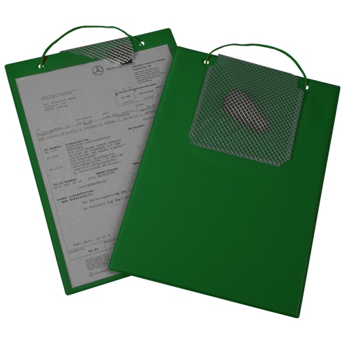 Auftragstasche Plus mit Schl&uuml;sselfach Klettverschluss, Gr&ouml;&szlig;e DIN A4, Gr&uuml;n