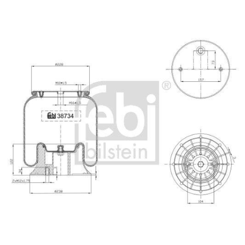 FEBI BILSTEIN Federbalg, Luftfederung 38734