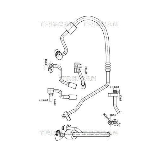 TRISCAN Hochdruck-/Niederdruckleitung, Klimaanlage 9010 29007