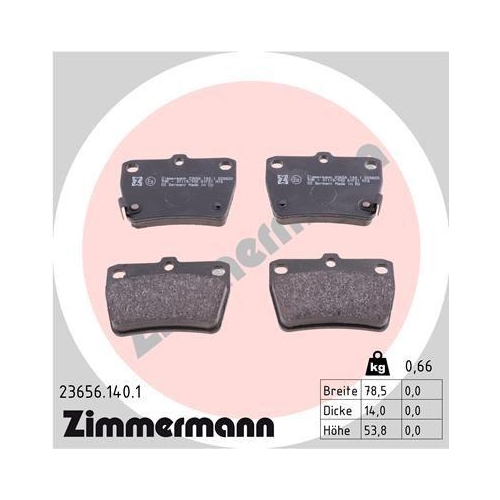 ZIMMERMANN Bremsbelagsatz, Scheibenbremse 23656.140.1