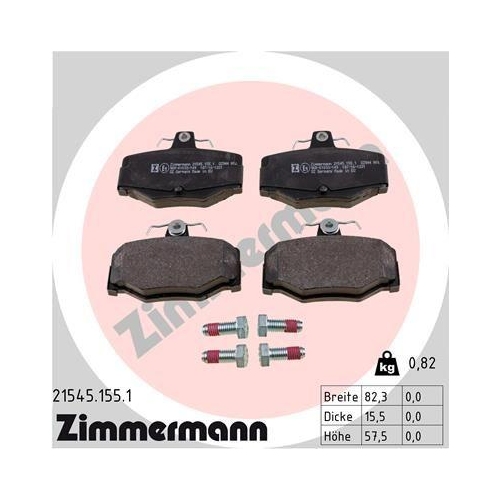 ZIMMERMANN Bremsbelagsatz, Scheibenbremse 21545.155.1