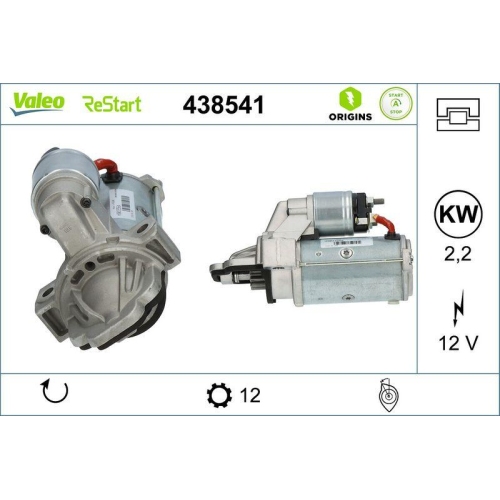 VALEO Starter VALEO ORIGINS STOP&START - NEW O.E. TECHNOLOGIE 438541