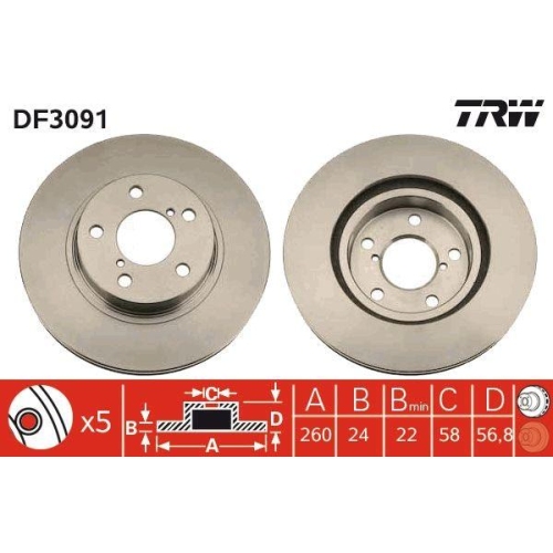 TRW Bremsscheibe DF3091