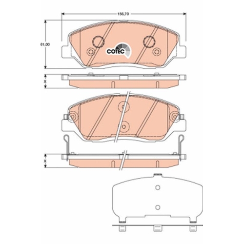 TRW Bremsbelagsatz, Scheibenbremse COTEC GDB3418