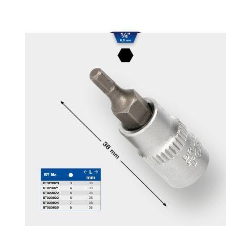 1/4 Zoll Innensechskant Bit-Stecknuss, 3 mm BRILLIANT TOOLS BT020820