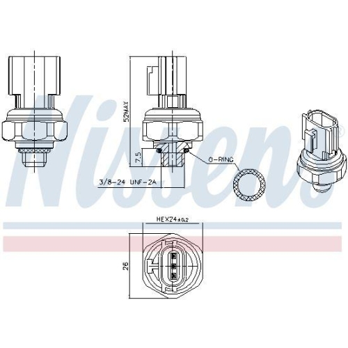 NISSENS Druckschalter, Klimaanlage 301077