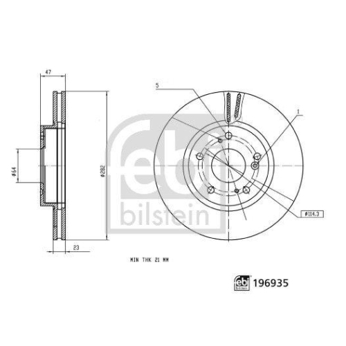 FEBI BILSTEIN Bremsscheibe 196935