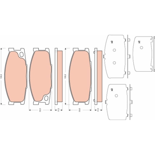 TRW Bremsbelagsatz, Scheibenbremse GDB3423