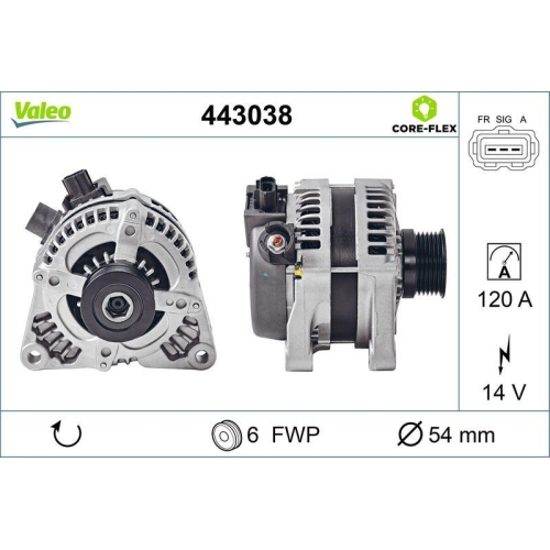 VALEO Generator VALEO CORE-FLEX 443038