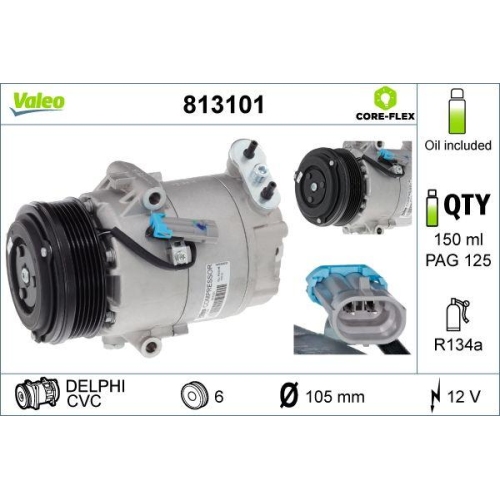 VALEO Kompressor, Klimaanlage VALEO CORE-FLEX 813101