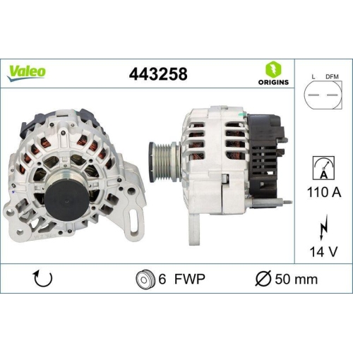 VALEO Generator VALEO ORIGINS - NEW O.E. TECHNOLOGIE 443258