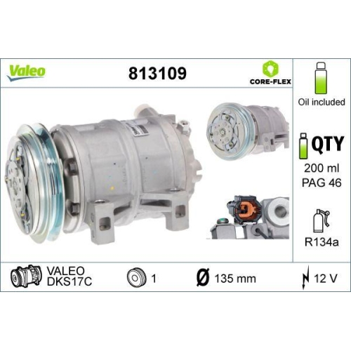 VALEO Kompressor, Klimaanlage VALEO ORIGINS - NEW O.E. TECHNOLOGIE 813109