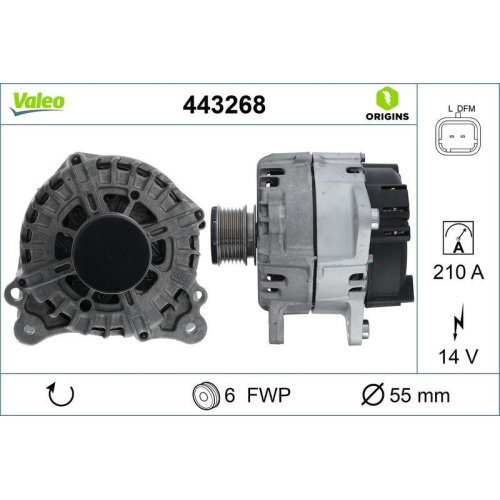 VALEO Generator VALEO ORIGINS - NEW O.E. TECHNOLOGIE 443268
