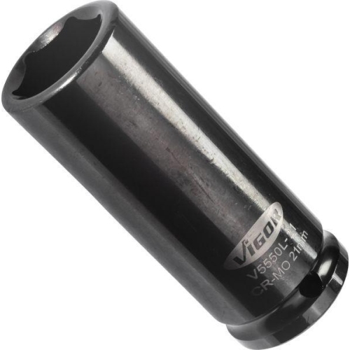 VIGOR Steckschl&uuml;sseleinsatz 1/2 Zoll A.-6kt. SW21 lang phosphatiert V5550L-21
