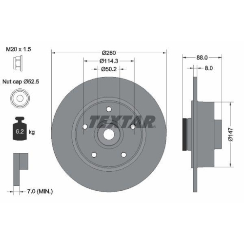 TEXTAR Bremsscheibe 92196000