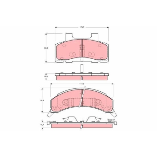 TRW Bremsbelagsatz, Scheibenbremse GDB4005