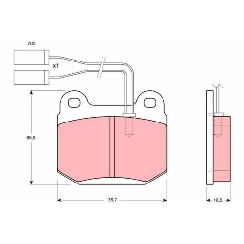 TRW Bremsbelagsatz, Scheibenbremse GDB364