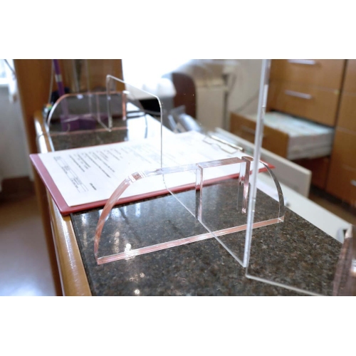 Hygieneschutzwand gro&szlig; 1000 x 200 x 1000 f&uuml;nf Millimeter starkem Acrylglas