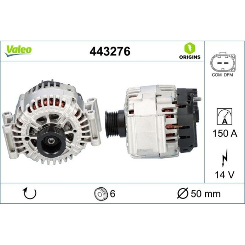 VALEO Generator VALEO ORIGINS - NEW O.E. TECHNOLOGIE 443276