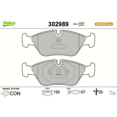 VALEO Bremsbelagsatz, Scheibenbremse ESSENTIAL 302989