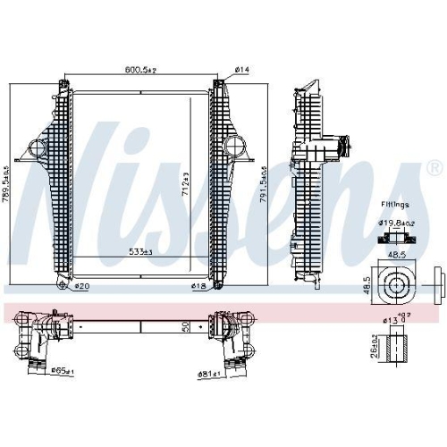 NISSENS Ladeluftk&uuml;hler ** FIRST FIT ** 97097