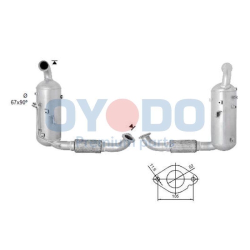 Oyodo Ru&szlig;-/Partikelfilter, Abgasanlage 20N0140-OYO