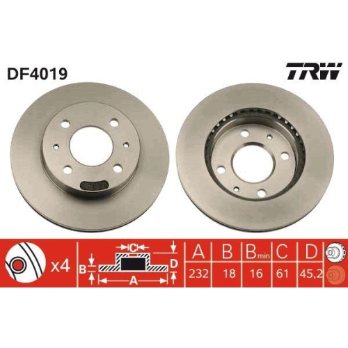 TRW Bremsscheibe DF4019