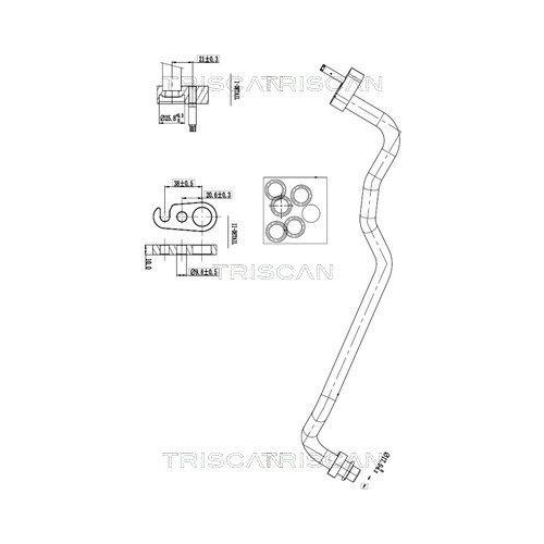 TRISCAN Hochdruck-/Niederdruckleitung, Klimaanlage 9010 16018