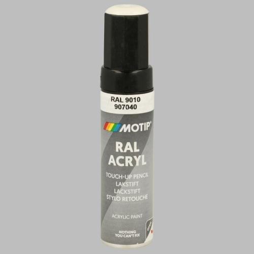 Lackstift Autolackreparatur Autofarbe Motip RAL 9010 reinwei&szlig; 12ml