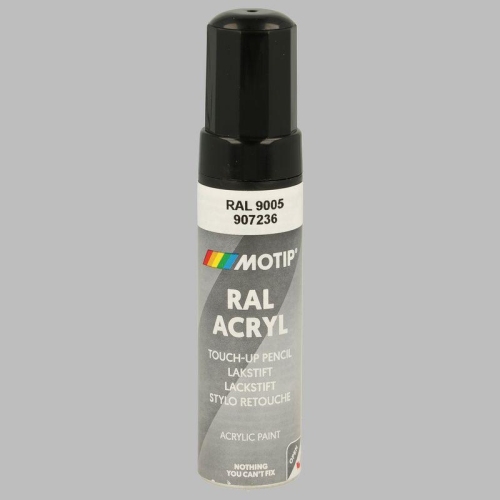 Lackstift Autolackreparatur Autofarbe Motip RAL 9005 tiefschwarz 907236 12ml