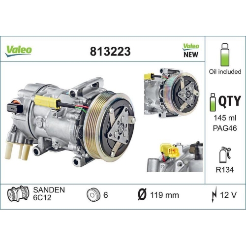 VALEO Kompressor, Klimaanlage VALEO CORE-FLEX 813223