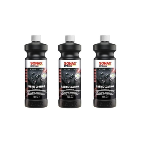 3x SONAX PROFILINE FabricCoating 1 Liter Textilimprägnierung Cabrio Sitze Zelte