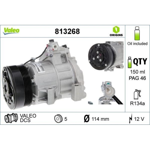 VALEO Kompressor, Klimaanlage VALEO ORIGINS - NEW O.E. TECHNOLOGIE 813268