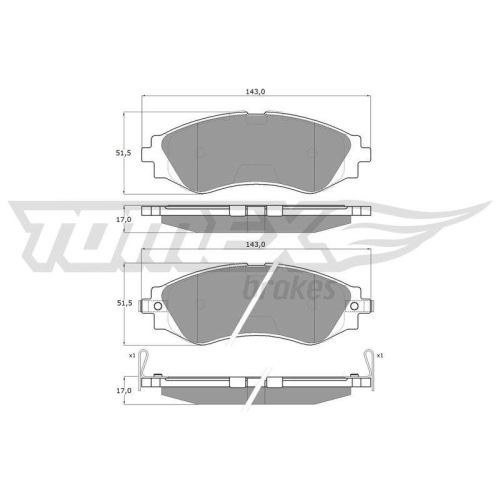 TOMEX Brakes Bremsbelagsatz, Scheibenbremse TX 11-80