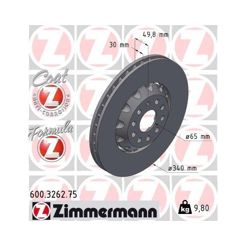 ZIMMERMANN Bremsscheibe FORMULA Z 600.3262.75