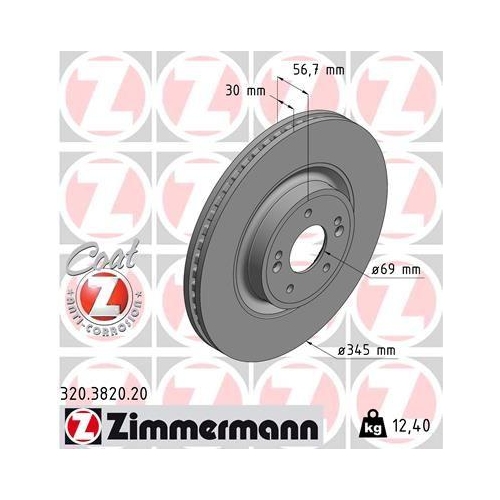 ZIMMERMANN Bremsscheibe COAT Z 320.3820.20
