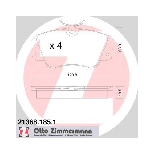 ZIMMERMANN Bremsbelagsatz, Scheibenbremse 21368.185.1