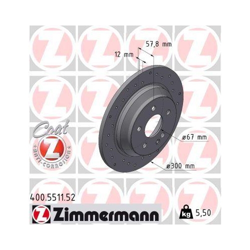 ZIMMERMANN Bremsscheibe SPORT Z 400.5511.52