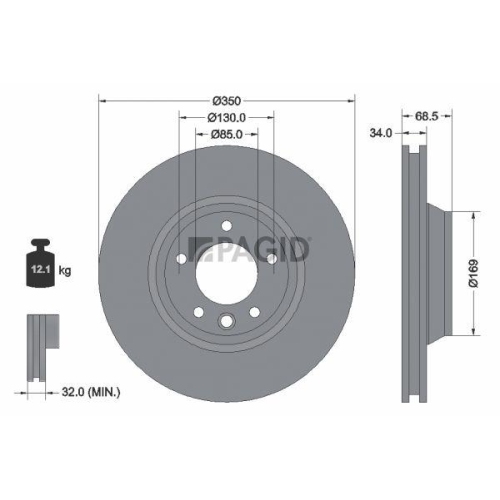 PAGID Bremsscheibe 54218NHC