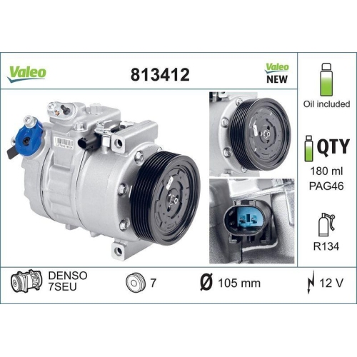 VALEO Kompressor, Klimaanlage VALEO CORE-FLEX 813412