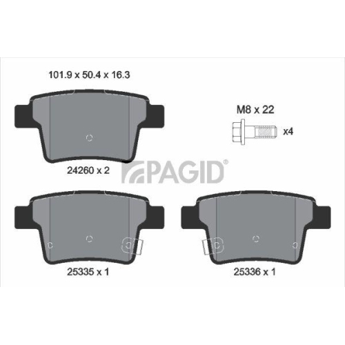PAGID Bremsbelagsatz, Scheibenbremse T1534N