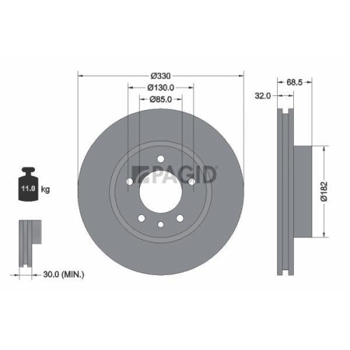 PAGID Bremsscheibe 54215NHC