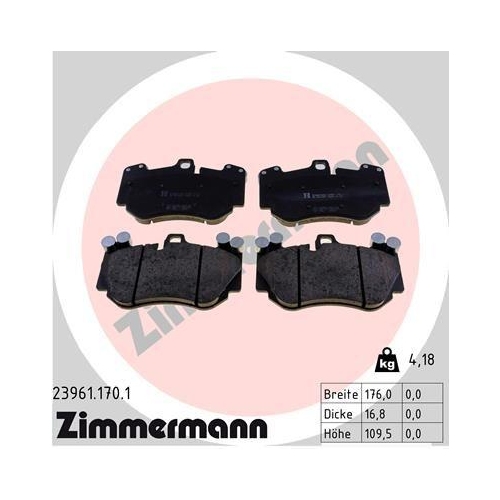 ZIMMERMANN Bremsbelagsatz, Scheibenbremse 23961.170.1