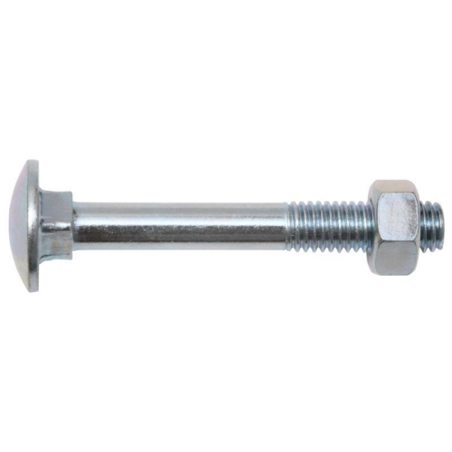 10 St&uuml;ck Schlossschrauben mit Mutter Flachrundkopf, verzinkt, DIN 603 6 X 60 SWG