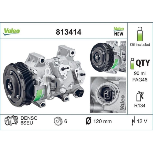 VALEO Kompressor, Klimaanlage VALEO CORE-FLEX 813414
