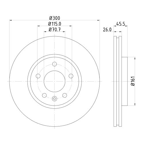 HELLA Bremsscheibe PRO 8DD 355 116-591