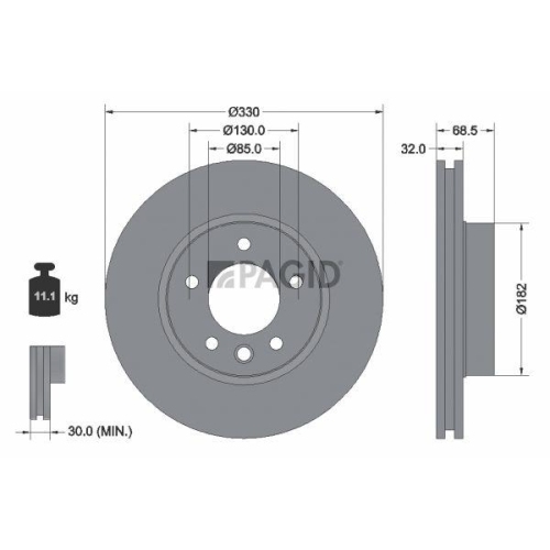 PAGID Bremsscheibe 54216NHC