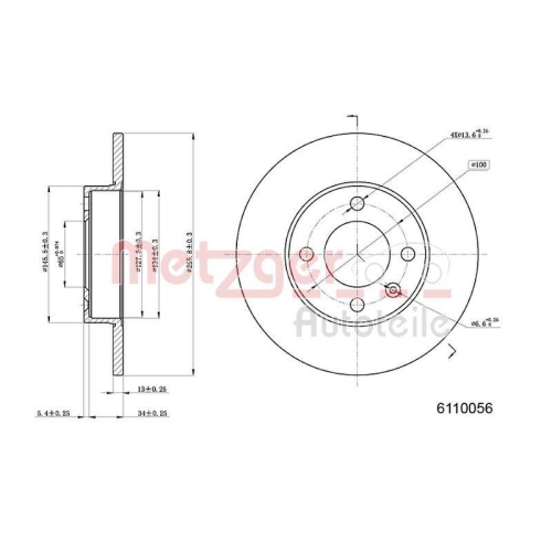 METZGER AUTOTEILE Bremsscheibe 6110056