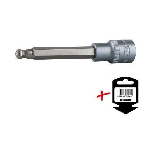 1/2 Zoll Bit-Stecknuss Innensechskant mit Kugelkopf lang 7mm H&auml;nger 911.1657-E