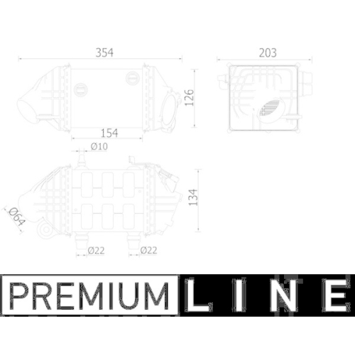 MAHLE Ladeluftkühler BEHR *** PREMIUM LINE *** CI 225 000P